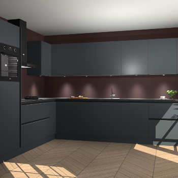 Onyxygrijze greeploze keuken Debar 75671