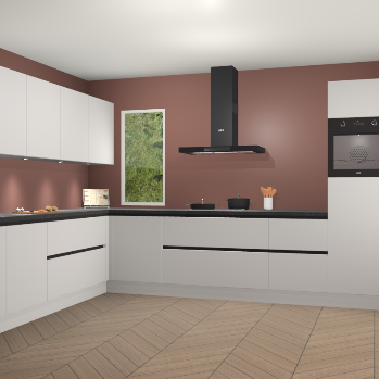 Zijdegrijze greeploze keuken Harare 75593