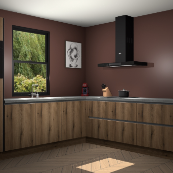 Goud Eiken greeploze keuken Lublin 63308