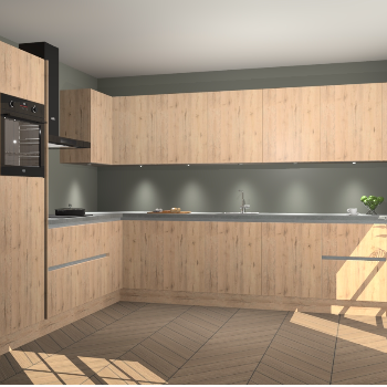 Madera Natuur greeploze keuken Debar 75719