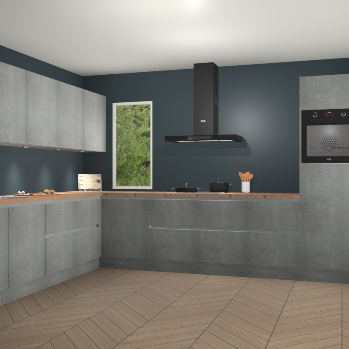 Beton Parelgrijs greeploze keuken Harare 74856