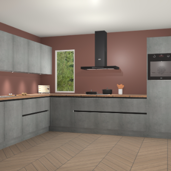 Beton Parelgrijs greeploze keuken Harare 74859