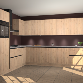 Madera Natuur greeploze keuken Debar 75740