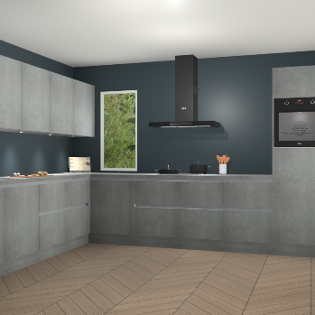 Beton Parelgrijs greeploze keuken Harare 74933