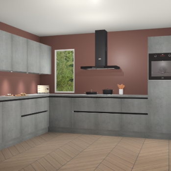 Beton Parelgrijs greeploze keuken Harare 74936