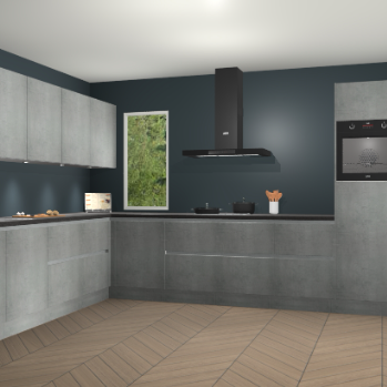 Beton Parelgrijs greeploze keuken Harare 74939