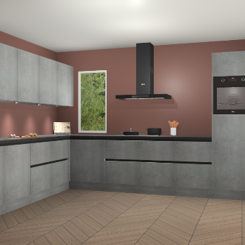 Beton Parelgrijs greeploze keuken Harare 74942