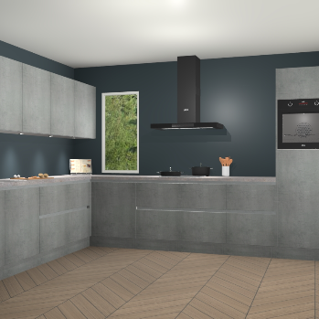 Beton Parelgrijs greeploze keuken Harare 74951