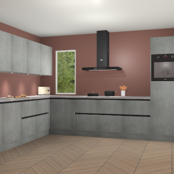 Beton Parelgrijs greeploze keuken Harare 74954