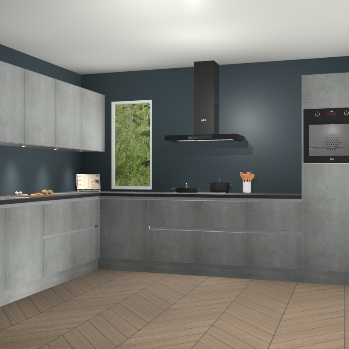 Beton Parelgrijs greeploze keuken Harare 74957