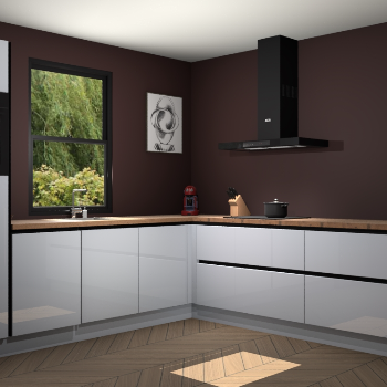 Sneeuwwitte hoogglans greeploze keuken Lublin 64631