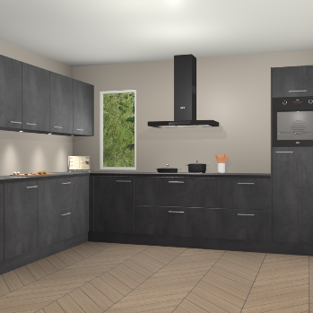 Beton Zwarte keuken Harare 74782