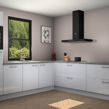 Sneeuwwitte hoogglans keuken Lublin 64589