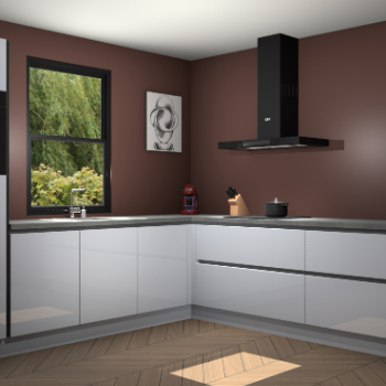 Sneeuwwitte hoogglans greeploze keuken Lublin 64591