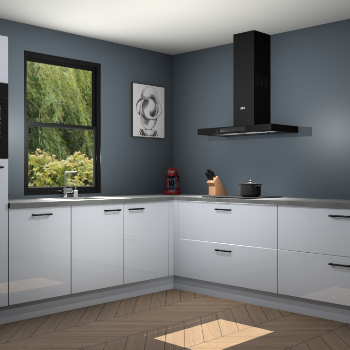 Sneeuwwitte hoogglans keuken Lublin 64592