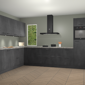 Beton Zwarte keuken Harare 74791