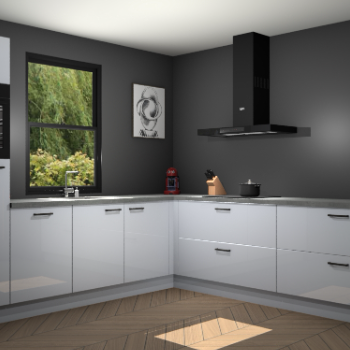 Sneeuwwitte hoogglans keuken Lublin 64594