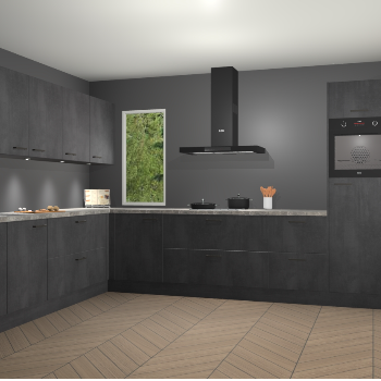 Beton Zwarte keuken Harare 74792