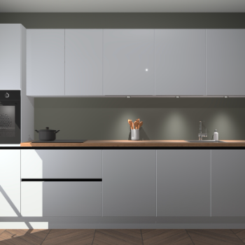 Sneeuwwitte hoogglans greeploze keuken Wels 62526