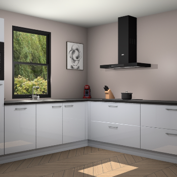 Sneeuwwitte hoogglans keuken Lublin 64547