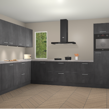 Beton Zwarte keuken Harare 74794