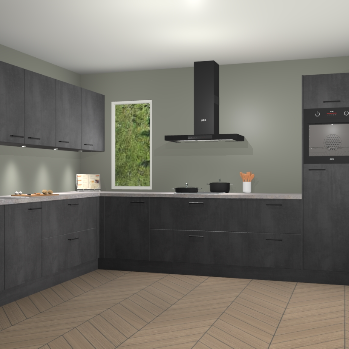 Beton Zwarte keuken Harare 74797