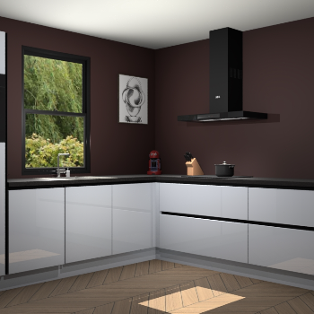 Sneeuwwitte hoogglans greeploze keuken Lublin 64552