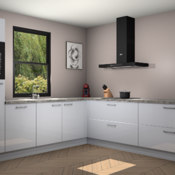 Sneeuwwitte hoogglans keuken Lublin 64510