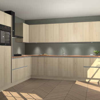 Vuren greeploze keuken Debar 76070