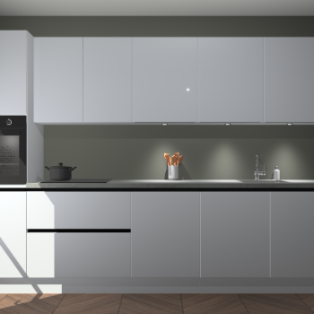 Sneeuwwitte hoogglans greeploze keuken Wels 60835