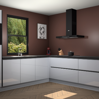 Sneeuwwitte hoogglans greeploze keuken Lublin 64436