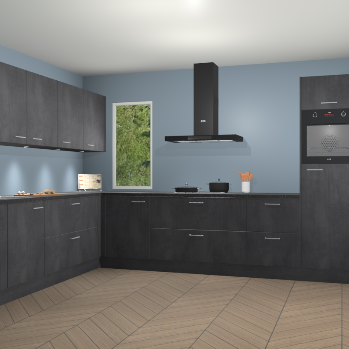 Beton Zwarte keuken Harare 74120