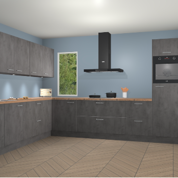 Beton Antraciet keuken Harare 74801