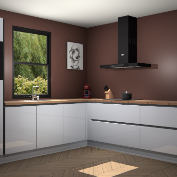 Sneeuwwitte hoogglans greeploze keuken Lublin 64628