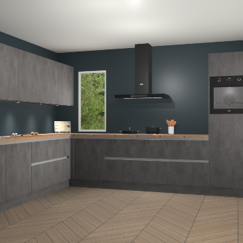 Beton Antraciet greeploze keuken Harare 74802