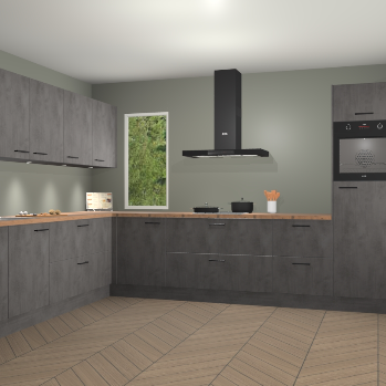 Beton Antraciet keuken Harare 74803