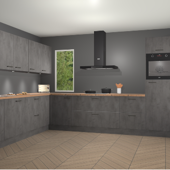 Beton Antraciet keuken Harare 74804