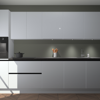 Sneeuwwitte hoogglans greeploze keuken Wels 62431