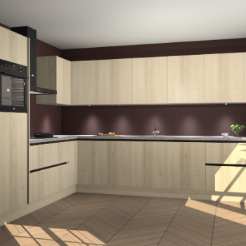 Vuren greeploze keuken Debar 76103