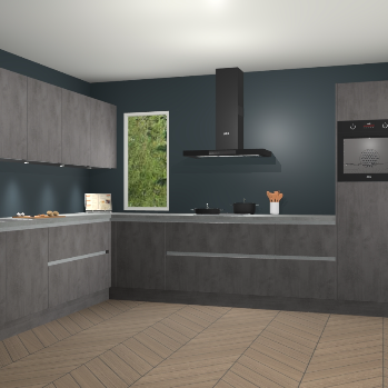 Beton Antraciet greeploze keuken Harare 74902