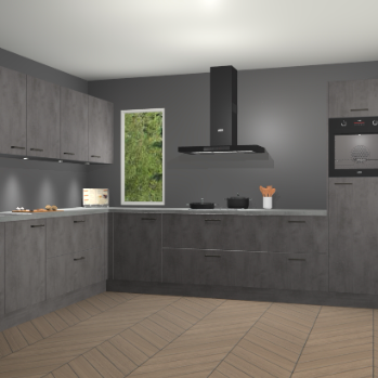 Beton Antraciet keuken Harare 74904