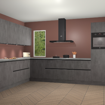 Beton Antraciet greeploze keuken Harare 74905