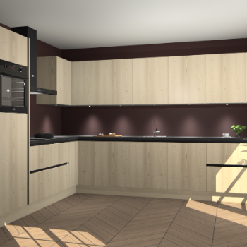 Vuren greeploze keuken Debar 76109