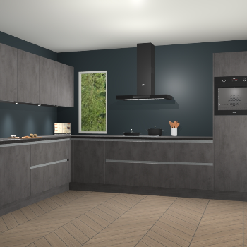 Beton Antraciet greeploze keuken Harare 74908