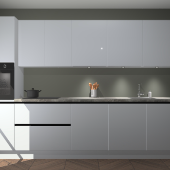 Sneeuwwitte hoogglans greeploze keuken Wels 62463