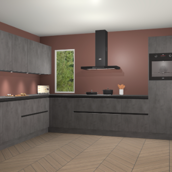 Beton Antraciet greeploze keuken Harare 74911