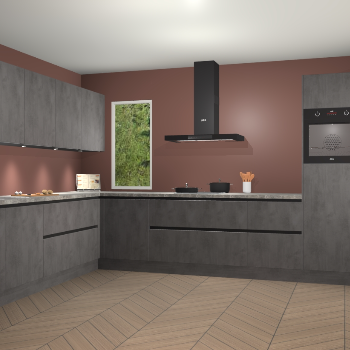 Beton Antraciet greeploze keuken Harare 74917