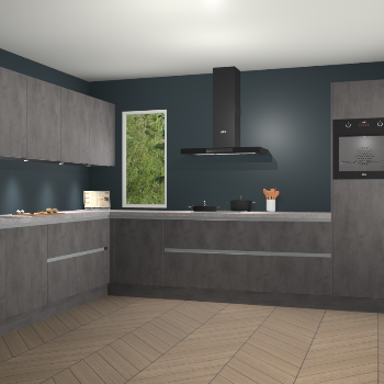 Beton Antraciet greeploze keuken Harare 74920