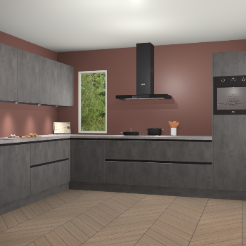 Beton Antraciet greeploze keuken Harare 74924