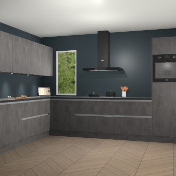 Beton Antraciet greeploze keuken Harare 74927